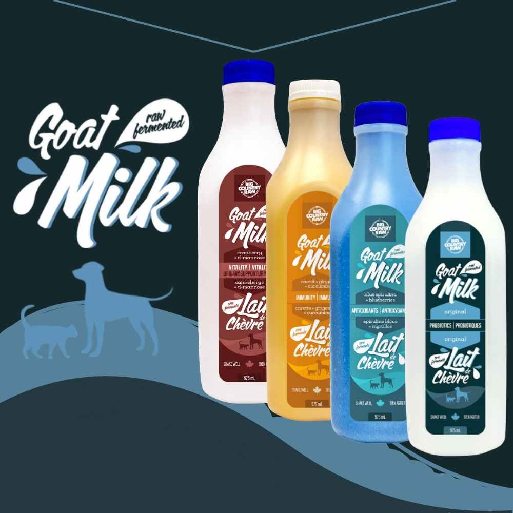 gm cover Big Country Raw Frozen Fermented Goat Milk Dog Cat 975ml