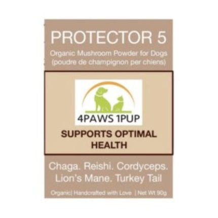 4paws1Pup Protector 5 Mushroom Supplement Antioxidant Optimal Health Support For Dogs