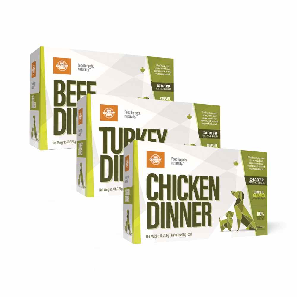 Big Country Raw - Dinners Big Country Raw Dog Food Raw Frozen Dog Food Dinners 4lb