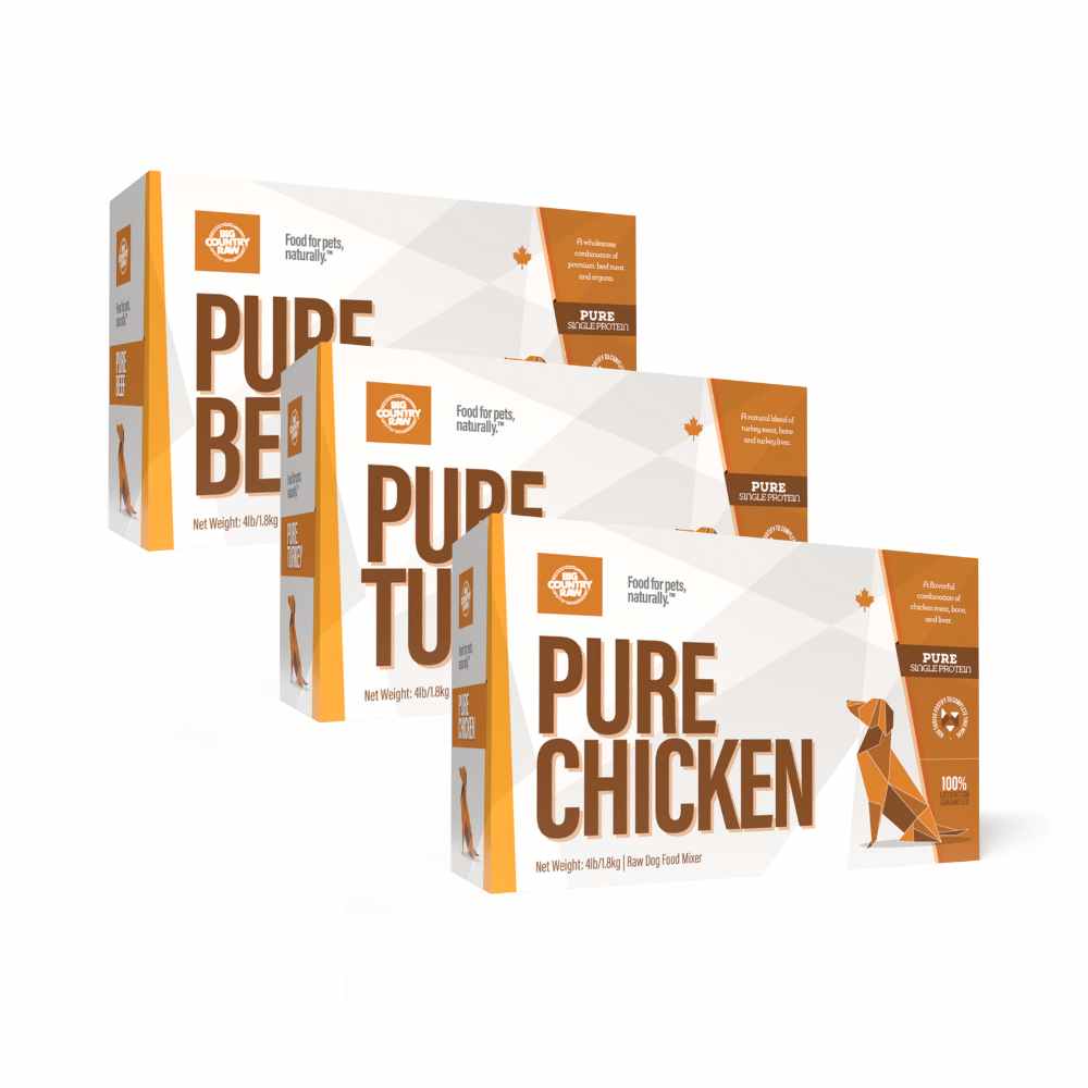Big Country Raw - Pure Big Country Raw Dog Food Frozen Raw Dog Food Pure 4lb