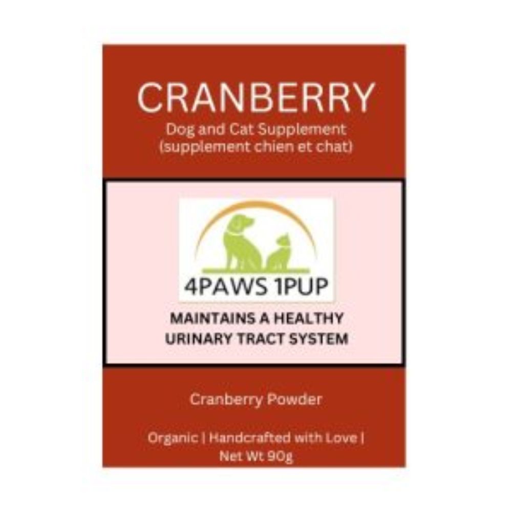 Cranberry 4Paws1Pup Urinary Tract Support Supplement Natural Cranberry Powder Dogs Cats