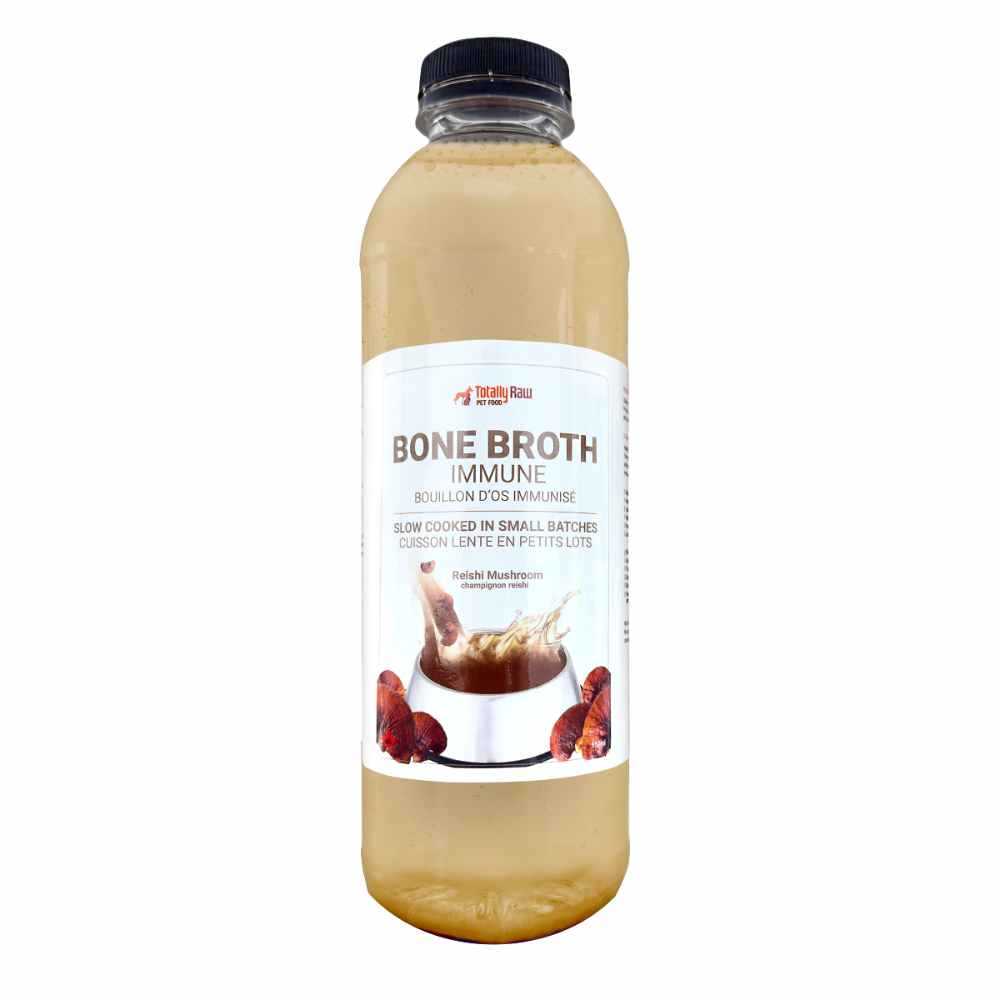 Totally Raw - Broth Broth - Immune Totally Raw Electrolyte Bone Broth Frozen Dogs Cats Reishi Mushrooms 650mL