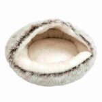 Goo Eez Hooded Plush Pet Bed Grey