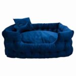 Goo Eez Luxury Velour Pet Bed with Accessories Royal Blue