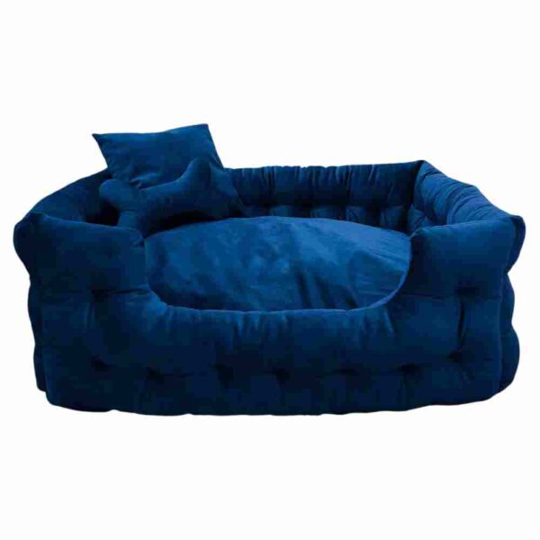Goo Eez Luxury Velour Pet Bed with Accessories Royal Blue