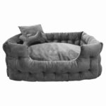 Goo Eez Luxury Velour Pet Bed with Accessories Silver Grey Charcoal