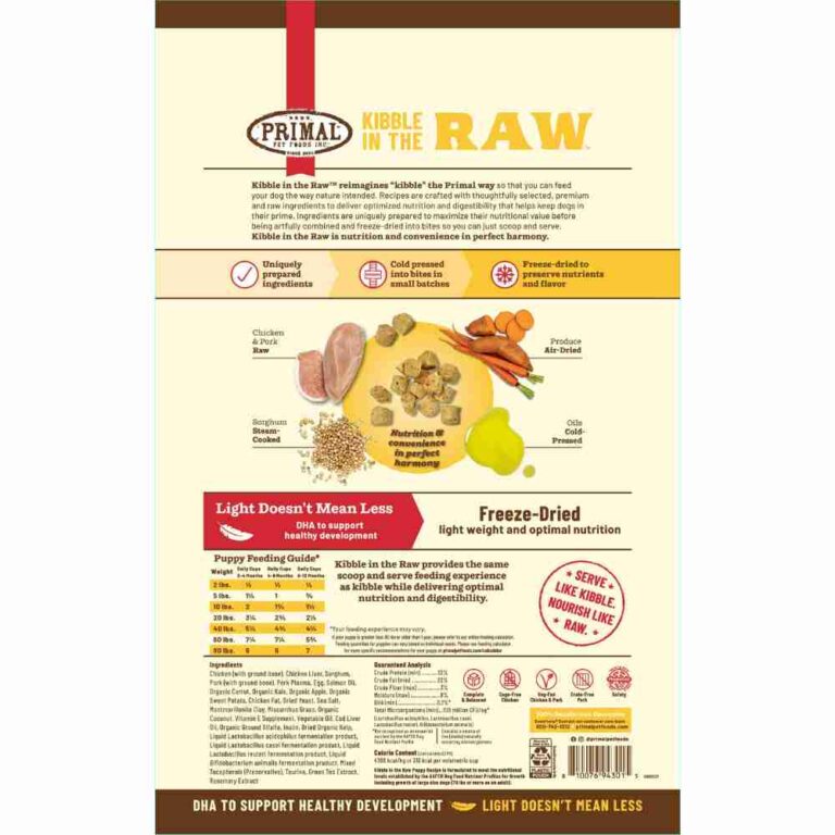 Primal Kibble In The Raw Puppy Chicken & Pork Recipe Dog 1.5lb