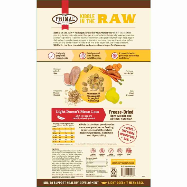 Primal Kibble In The Raw Puppy Chicken & Pork Recipe Dog 9lb (2)