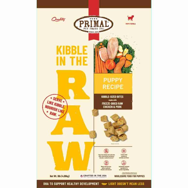 Primal Kibble In The Raw Puppy Chicken & Pork Recipe Dog 9lb