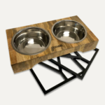 Goo-Eez Adjustable Wood Feeder with Stainless Bowls