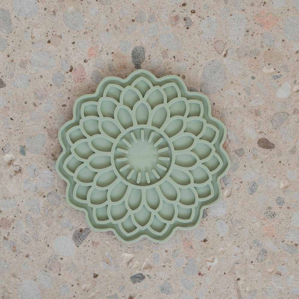 DexyPaws Enrichment Lick Mat Blossom Flower Sage Green DexyPaws Enrichment Lick Mats - Image 1