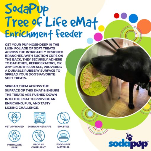 Sodapup Tree of Life eMat Enrichment Lick Mat With Suction Cups info 1