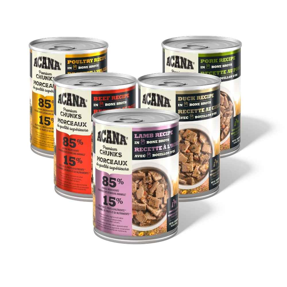 Acana Dog Chunks in Broth Acana Dog Chunks in Broth, Acana, Champion Pet Foods, Canned, Canned Dog Food, Chunks in Broth, Bone Broth
